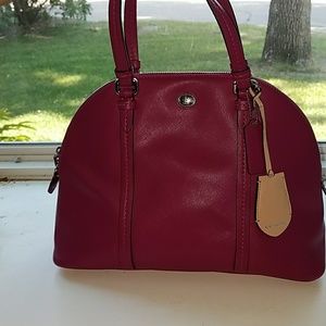 Magenta Coach Domed Satchel